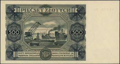 500 złotych 15.07.1947, seria B4, Miłczak 132d, Lucow 1230b (R5), wyśmienite