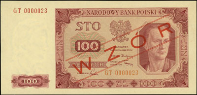 100 złotych 1.07.1948, seria GT 0000023, odmiana