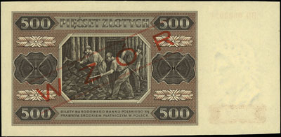 500 złotych 1.07.1948, seria BD 0000011, WZÓR Ja
