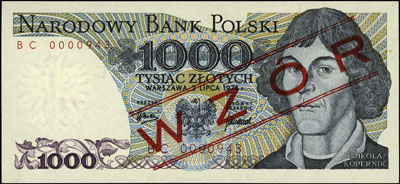 1.000 złotych 2.07.1975, seria BC 0000943, WZÓR Jaroszewicza*, Miłczak 145b