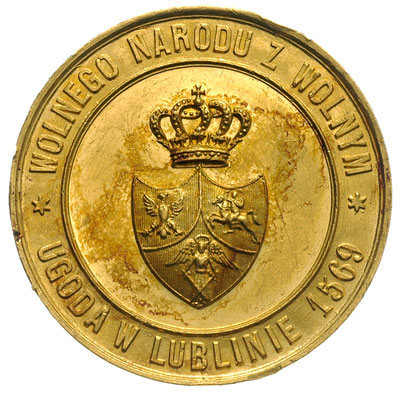 medal na 300- lecie Unii Lubelskiej, Aw: Na trój