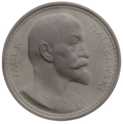 Jacek Malczewski- medal sygnowany J. RASZKA 1924, Aw: Popiersie w prawo, napis JACEK MALCZEWSKI Rw: Scena z obrazu artysty