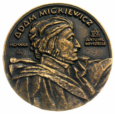 Adam Mickiewicz- medal autorstwa Antoine’a Bourd