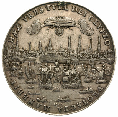 medal 1653r., (odbitka w srebrze 10 dukatówki -p