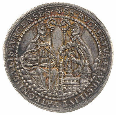 półtalar 1695, Probszt 1818, Zöttl 2184, lekko wygięty z walca, piękny egzemplarz z efektowną patyną
