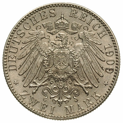 2 marki 1909, Drezno, wybite na 500-lecie Uniwersytetu w Lipsku, J. 138, piękne