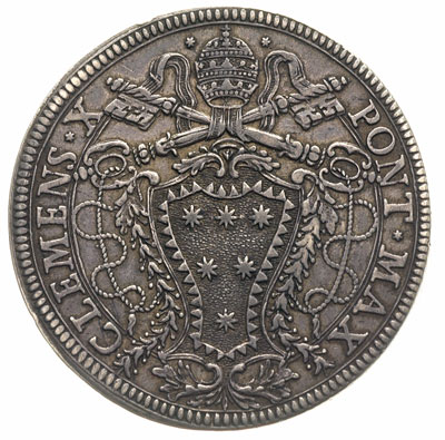 piastra 1675, Rzym, srebro 31.80 g, Dav. 4081, B