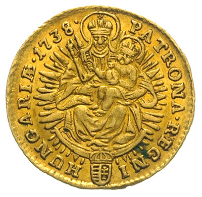 dukat 1738 / KB, Krzemnica, złoto 3.46 g, Huszar