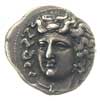 drachma ok. 356-342 pne, Aw: Głowa nimfy Larisy 