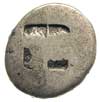 stater 500-463 pne, Aw: Satyr klęczący w prawo trzymający na rękach nimfę, Rw: Kwadrat incusum, sr..