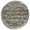trojak 1583, Olkusz, mniejsza głowa króla, Iger 