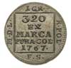 grosz srebrny 1767, Warszawa, korona płaska, Plage 217, bardzo ładny, patyna