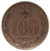 100 (marek) 1922, Józef Piłsudski, miedź 9.14 g, Parchimowicz P-166.a, nakład 60 sztuk, pięknie za..