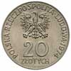 20 złotych 1974, XXV LAT RWPG, na rewersie wypukły napis PRÓBA, nikiel, Parchimowicz P-303.a