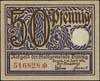 Gdańsk, 2 x 50 fenigów 15.04.1919, odmiany w kolorze fioletowym oraz zielonym, Podczaski WD-100.F...