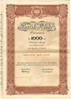 Bank Polski, 10 akcji (po 100 złotych) na okaziciela na 1.000 złotych 1.04.1934, talon z 10 kuponami