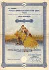 Fabryka Produktów Chemicznych Liban S.A., akcja na 100 złotych 1.01.1925, Kraków, talon z 6 kupona..