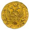 rubel 1756, Krasny Dwor, złoto 1.59 g, Diakov 390 (R1), Jusupov 1, Bitkin 62 (R), bardzo ładnie za..