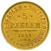 5 rubli 1853 / АГ, Petersburg, złoto 6.54 g, Bitkin 36, pięknie zachowane