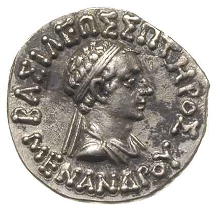 Baktria, Menander I Soter 160-145 pne, drachma, 