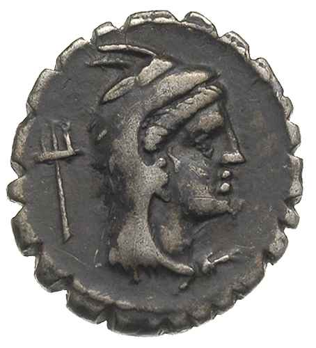 L. Papius 79 pne, denar serratus, Rzym, Aw: Głow