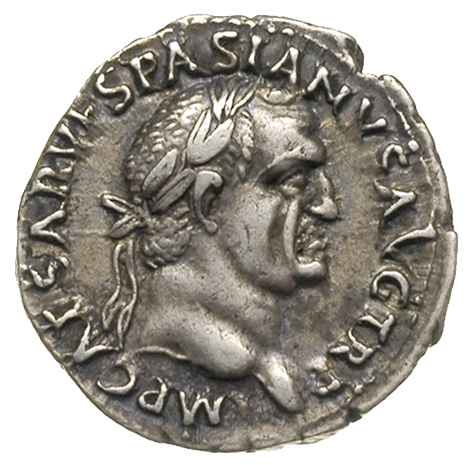 Wespazjan 69-79, denar 70, Rzym, Aw: Popiersie c