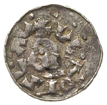 Władysław Herman 1081-1102, denar, Aw: Głowa w lewo, Rw: Budowla z trzema wieżami, srebro 0.84 g, Str. 35, Such. XI/1