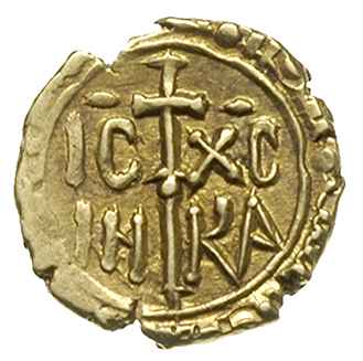 Sycylia, Roger II 1105-1154, tari d’oro, Aw: Wokół centralnej kulki inskrypcja kuficka, Rw: Długi krzyż, po bokach IC-XC, HI-KA, złoto 1.73 g, Spahr 69, lekko niedobity