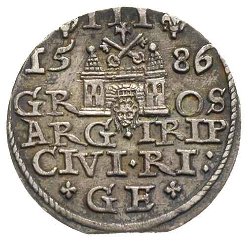 trojak 1586, Ryga, Iger R.86.1.a (R), Gerbaszews