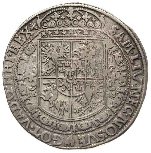 talar 1628, Bydgoszcz, odmiana z herbem podskarbiego pod popiersiem, 28.18 g, Dav. 4315, T. 6, patyna