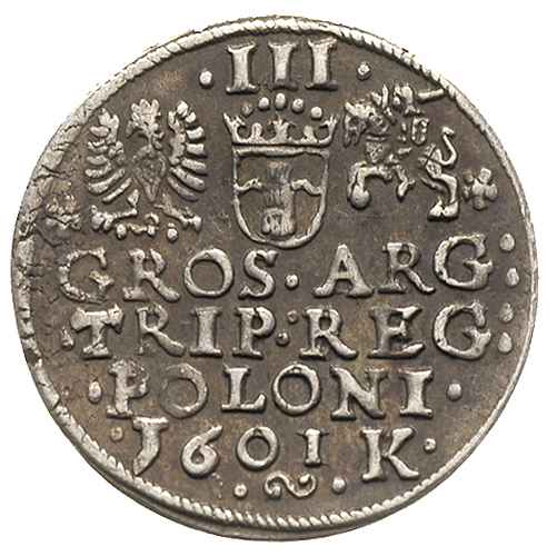 trojak 1601, Kraków, popiersie króla w lewo, Iger K.01.1.a (R1), patyna