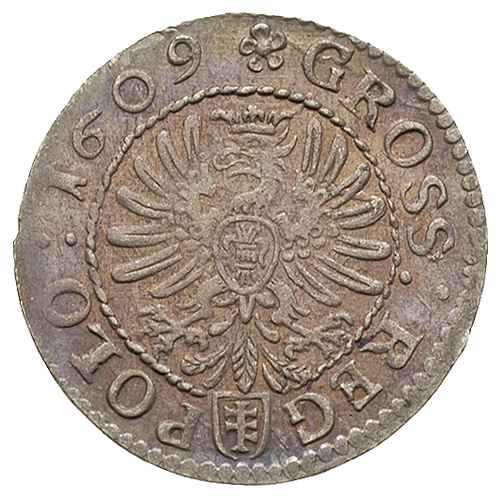 grosz 1609, Kraków, piękny egzemplarz, patyna