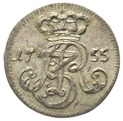 trojak 1755, Gdańsk, Iger G.55.2.a (R), Kahnt 733, ładnie zachowany, delikatna patyna