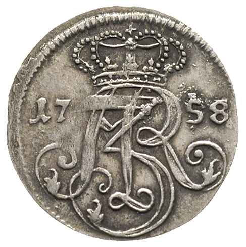trojak 1758, Gdańsk, Iger G.58.1.a (R), Kahnt 735, patyna