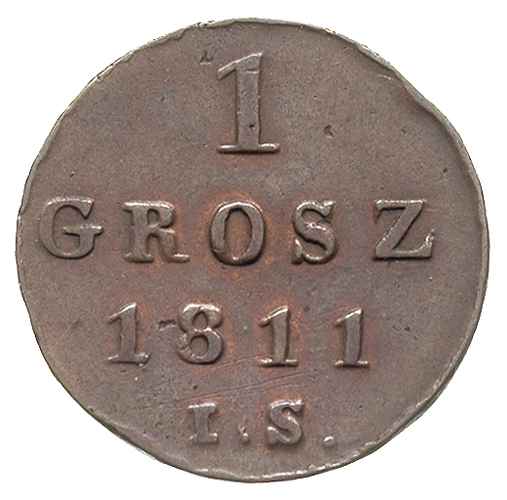 zestaw: 3 grosze 1812 i 1 grosz 1811/IS, Warszawa, Iger KW.12.1.a, Plage 89, 69, łącznie 2 sztuki