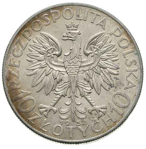 10 złotych 1932, Warszawa, Głowa kobiety, Parchi