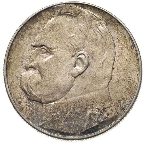 10 złotych 1934, Warszawa, Józef Piłsudski - Orzeł Strzelecki, Parchimowicz 123, moneta z blaskiem menniczym widocznym pod patyną