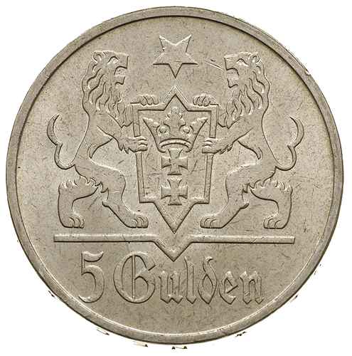 5 guldenów 1923, Utrecht, Kościół Marii Panny, Parchimowicz 65.a, bardzo ładnie zachowane
