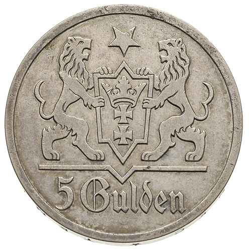 5 guldenów 1927, Berlin, Kościół Marii Panny, Parchimowicz 65.b, rzadki rocznik, patyna