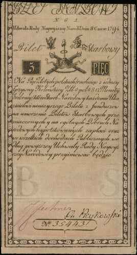 5 złotych polskich 8.06.1794, seria N.G.1, numer