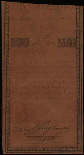 50 złotych polskich 8.06.1794, seria B, numeracja 22746, Miłczak A4, Lucow 30 (R2), bardzo ładne