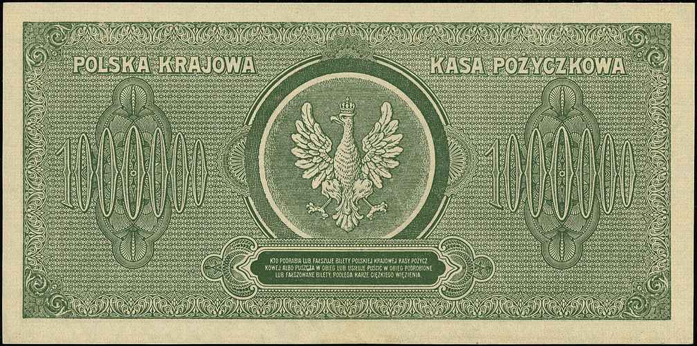 1.000.000 marek polskich 30.08.1923, seria F, numeracja 7-mio cyfrowa, Miłczak 37b, Lucow 452 (R4), piękne