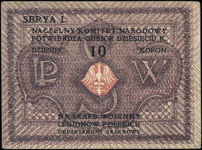 Naczelny Komitet Narodowy, 10 koron /1914/ Na sk