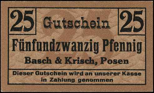 Poznań /Posen/, Basch & Krisch, 10 i 25 fenigów /1917/, Podczaski P-154.1 i 2, łącznie 2 sztuki