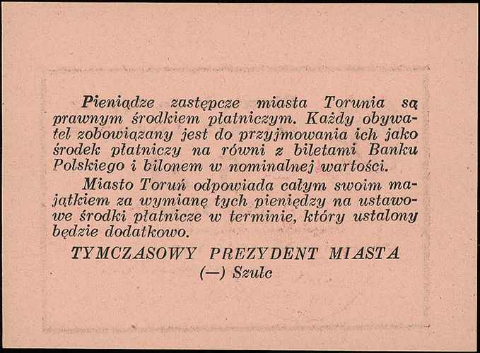 Toruń, 1 i 5 złotych 5.09.1939, Jabł. 4266 i 4267, razem 2 sztuki, bardzo rzadkie i wyśmienicie zachowane