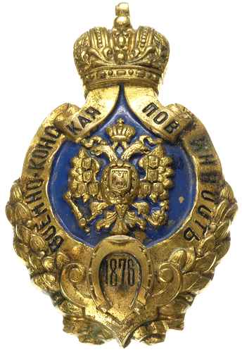 Mikołaj II, -odznaka wojskowej służby weterynaryjnej, mosiądz 51 x 35 mm, emalia, Patrykijew-Wojnowicz s. 211, częściowo naprawiana
