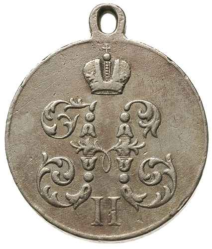 Mikołaj II, -medal z uszkiem Za Marsz na Chiny 1900-1901, srebro 12.60 g, 28 mm, Diakov 1331.1 (R1), liczne ślady czyszczenia