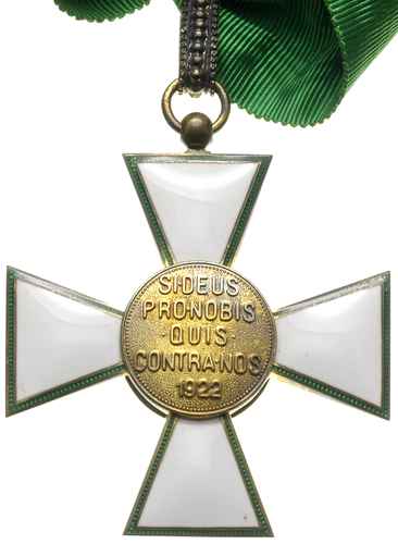 Krzyż Komandorski z gwiazdą i miniaturą Orderu Zasługi, całość w oryginalnym pudełku, krzyż ze wstążką, srebro 53.5 x 53.5 mm, emalia, gwiazda srebro 78 mm, emalia, miniatura srebro 25 mm, emalia, rzadki