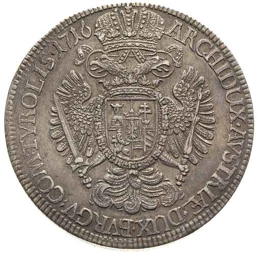 Karol VI 1711-1740, talar 1716, Hall, srebro 28.81 g, Dav. 1051, Her. 335, patyna