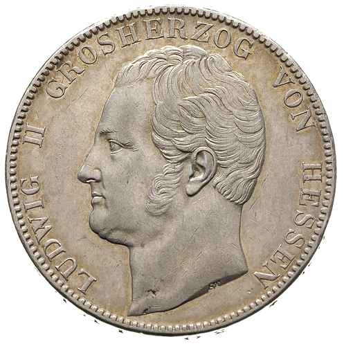 Hesja, Ludwik II 1830-1848, dwutalar 1841, srebro 37.02 g, Thun 195, AKS 99, Kahnt 264, Dav. 702­